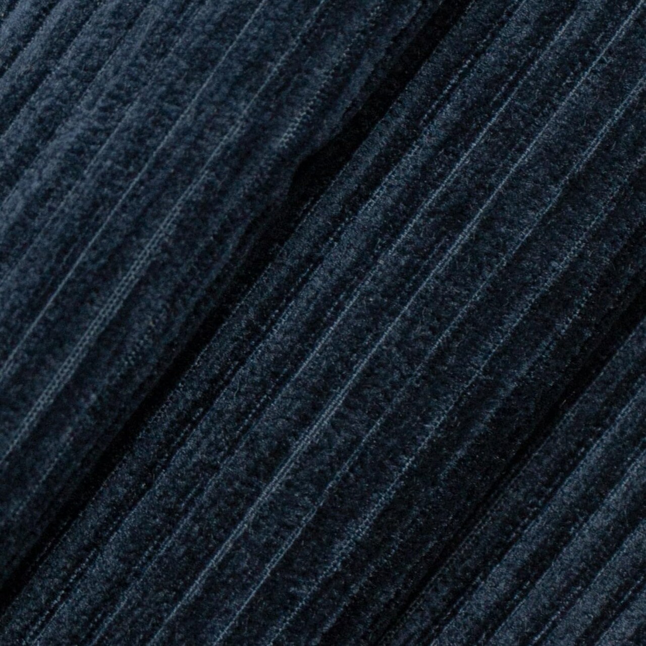 Blue Performance Grade Plain Solid Velvet Upholstery Fabric by The Yard - SKU: Marcus Midnight